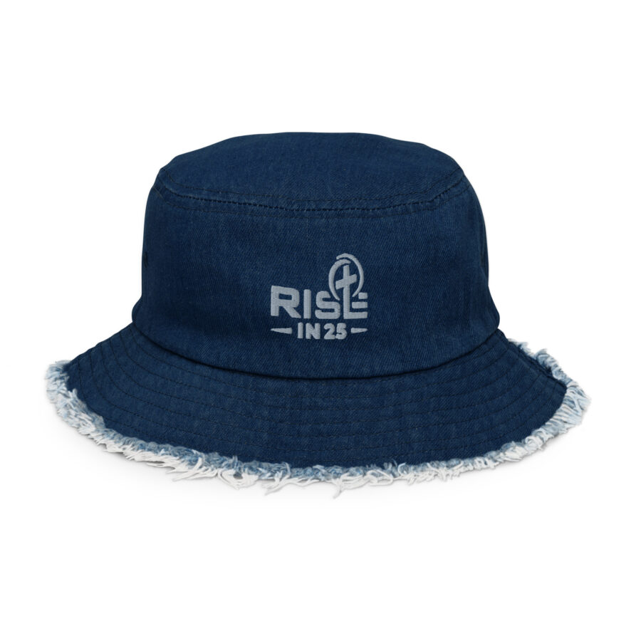 RISE™ Distressed denim bucket hat