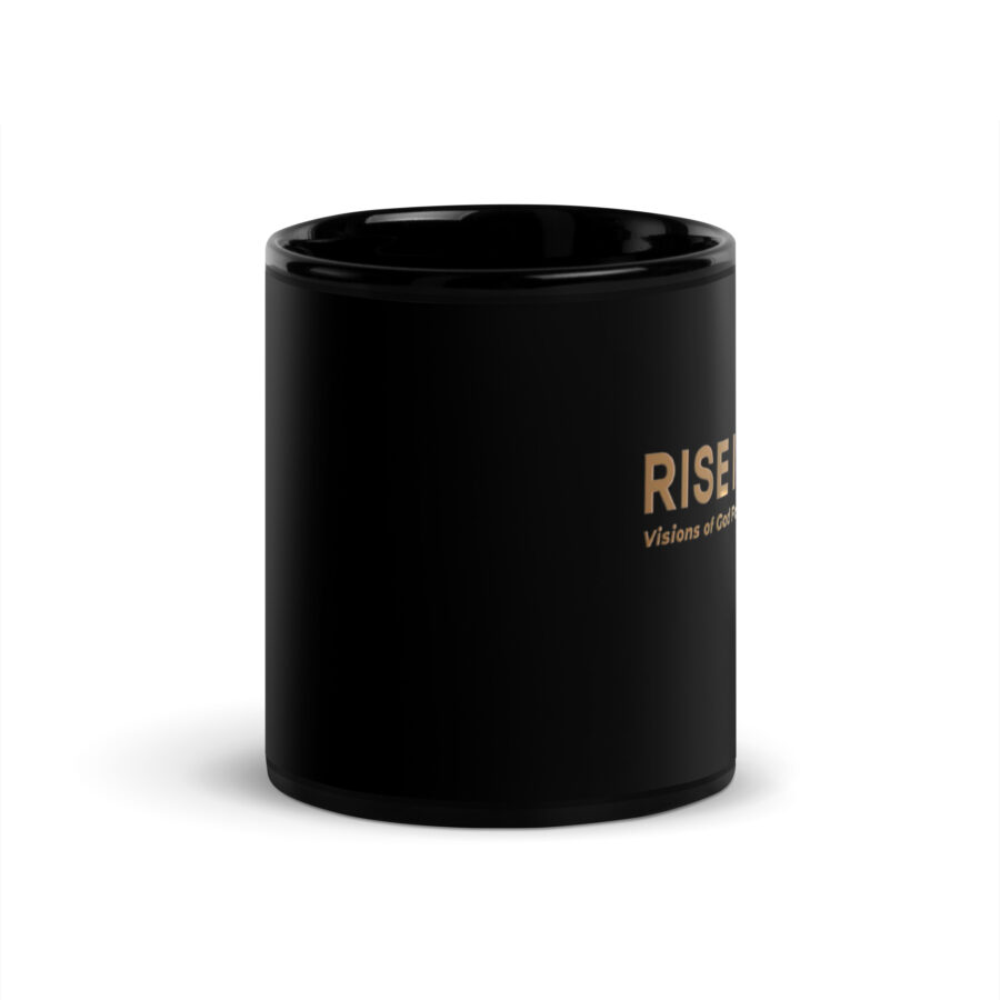 RISE IN '25 Black Glossy Mug - Image 3