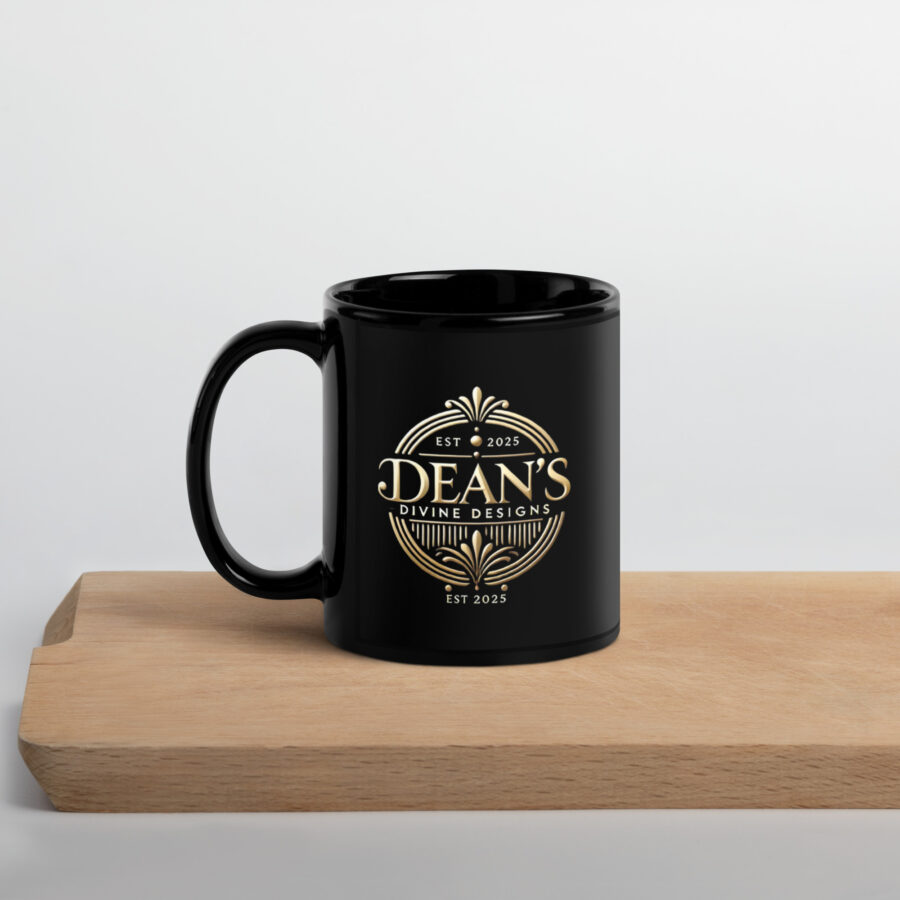 RISEIN25 Black Glossy Mug - Image 3