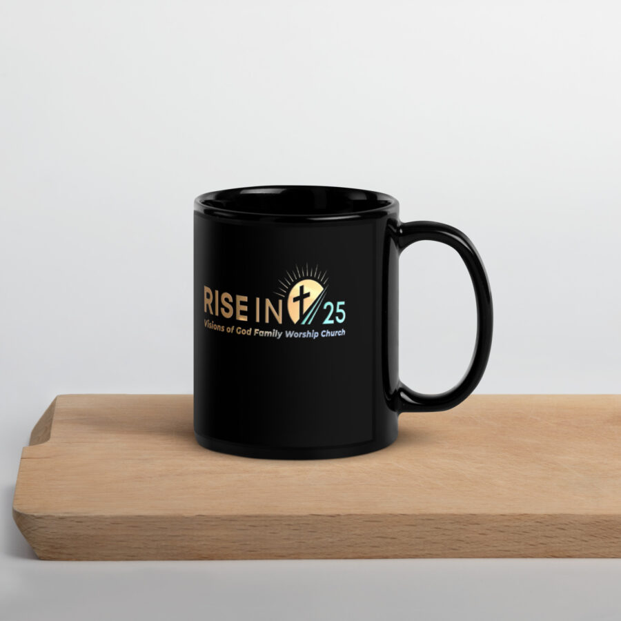 RISEIN25 Black Glossy Mug
