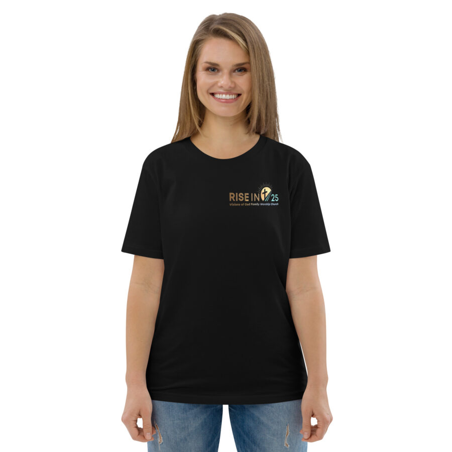 RISE IN '25 Unisex organic cotton t-shirt