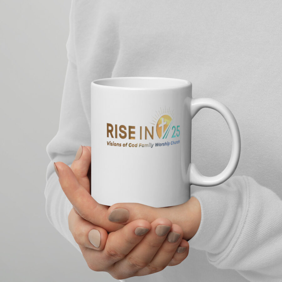RISEIN25 White glossy mug