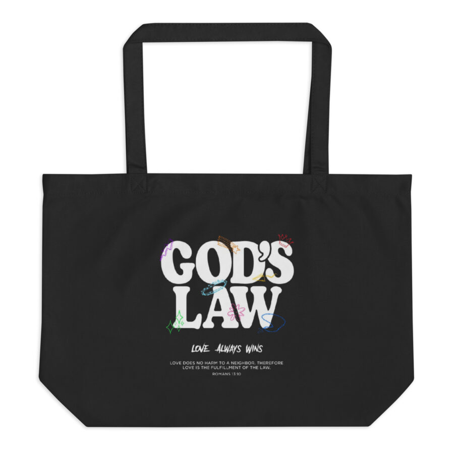 GOD'S LAW Large organic tote bag